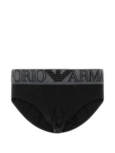 Emporio Armani Elasticated Waistband Brief In Black