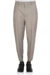 Emporio Armani Cuffed Cotton Trousers In Grey