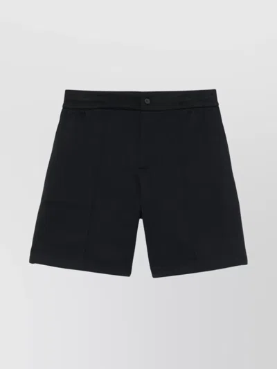 Emporio Armani Elasticated Waistband Pleated Shorts In Blue