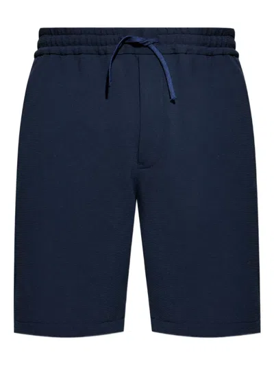 Emporio Armani Elasticated-waistband Shorts In Blue