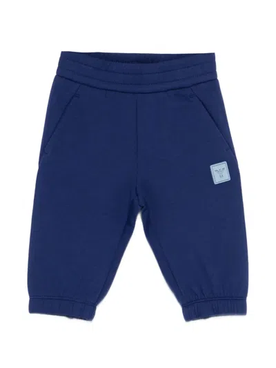 Emporio Armani Babies' Elasticated-waistband Track Pants In Blue