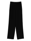 Emporio Armani Checked Wool Trousers Pleated Front In Black