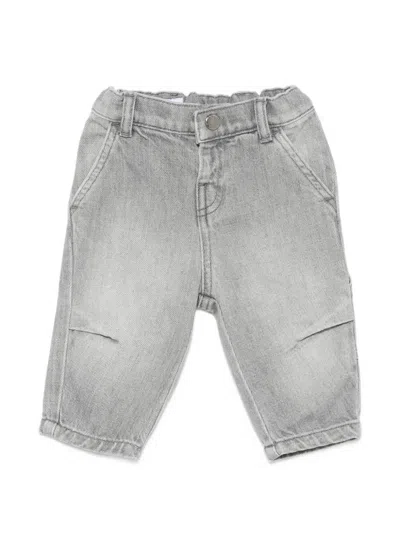 Emporio Armani Babies' Elasticated-waistband Jeans In Grey