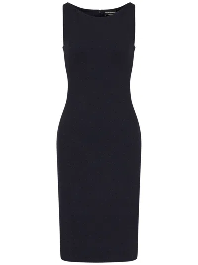 Emporio Armani Official Store Jacquard Jersey Tube Dress In Navy