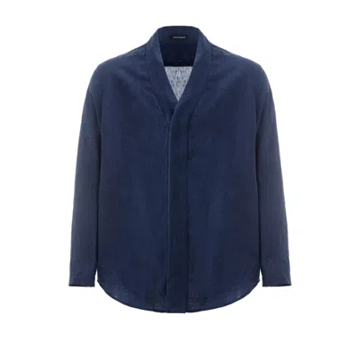 Emporio Armani Elegant Blue Linen Jacket