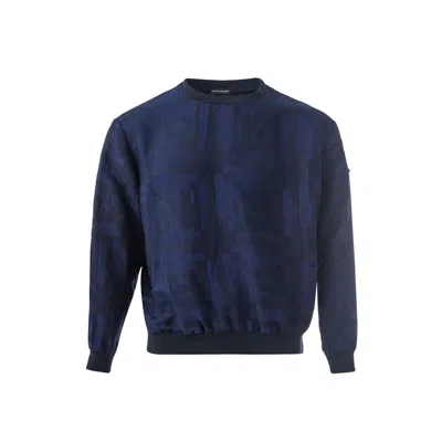 Emporio Armani Elegant Linen Blue T-shirt For Men