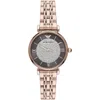 Emporio Armani Elegant Rose Gold-tone Ladies Women's Watch In Brown