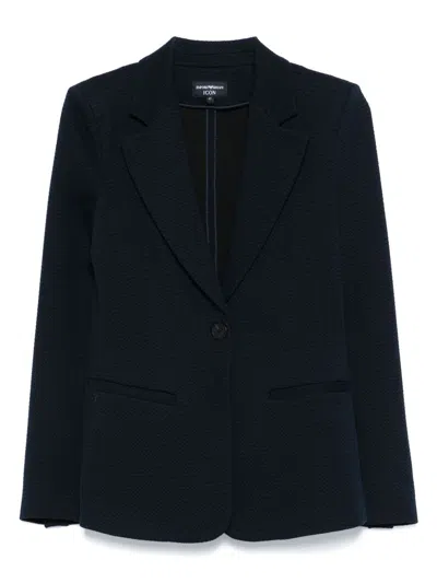 Emporio Armani Single-breasted Blazer Jacket In Black