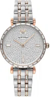 Emporio Armani Elegant Two-tone Crystal Pave Watch