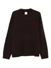 Emporio Armani Asv New York Capsule Collection Virgin-wool Jumper With Jacquard Writing In Brown