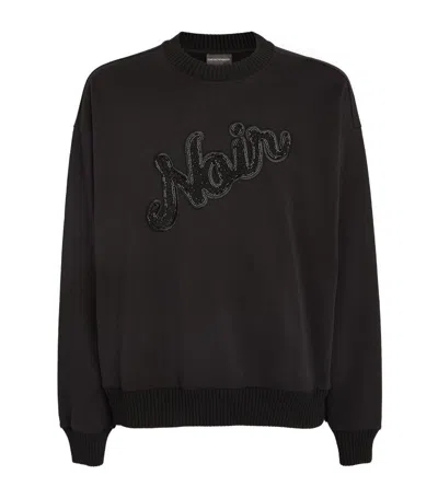 Emporio Armani Embellished Noir Sweatshirt In Black