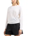 Emporio Armani Rhinestone Raglan-sleeve Wool Sweater In Warm White
