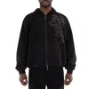 Emporio Armani Embellished Zip-up Jacket In Black