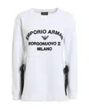 Emporio Armani Emblem Printed Side Strap Sweater In White