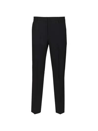 Emporio Armani Emblem Tailored Trousers In Black