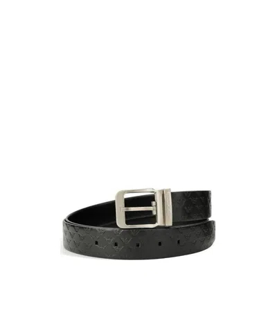 Emporio Armani Embossed Belt In Black