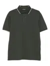 Emporio Armani Embossed-collar Polo Shirt In Green
