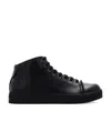 Emporio Armani Embossed-logo Lace-up Trainers In Black
