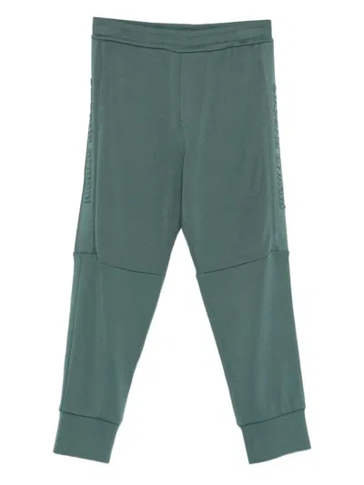 Emporio Armani Kids' Embossed-logo Panelled Track Pants In Green