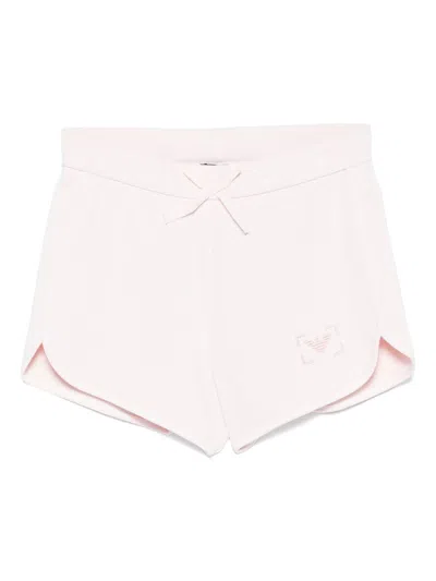 Emporio Armani Kids' Embossed-logo Shorts In Pink