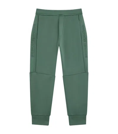 Emporio Armani Kids' Embossed Logo Sweatpants In Green