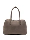 Emporio Armani Leather Shoulder Bag Rectangular Shape Handles In Gray