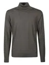 Emporio Armani Embossed Logo Turtleneck Sweater In Gray