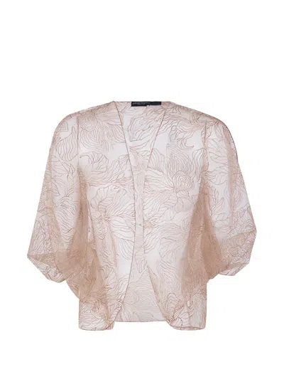 Emporio Armani Embroidered Cape In Pink