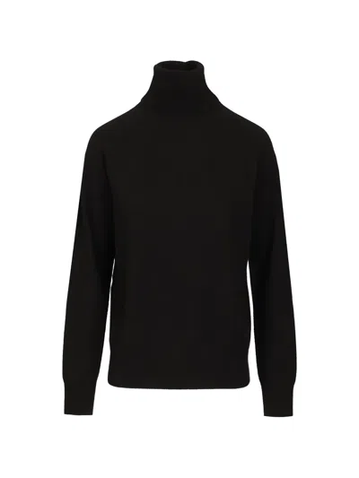 Emporio Armani Embroidered Cashmere Sweater In Black