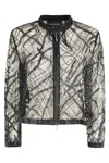 Emporio Armani Embroidered Cropped Shirt Jacket In Black