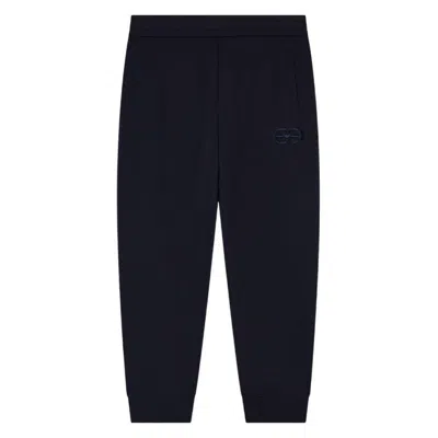 Emporio Armani Embroidered Ea Logo Joggers In Blue