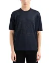Emporio Armani Embroidered Eagle Tee In Navy Blue
