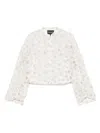 Emporio Armani Florwer Embroidered Blouse In Weiss
