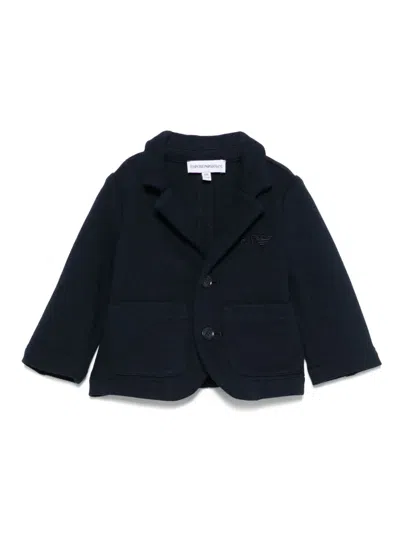 Emporio Armani Babies' Embroidered-logo Blazer In Blue