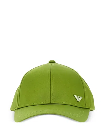 Emporio Armani Embroidered Logo Cap In Green