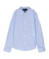 Emporio Armani Embroidered-logo Cotton Shirt In Blue