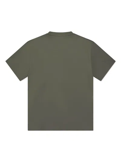 Emporio Armani Kids' Embroidered-logo Cotton T-shirt In Green