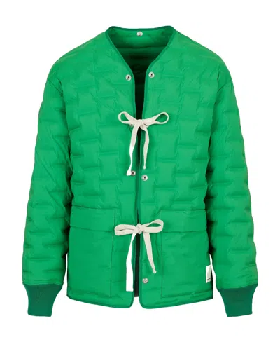Emporio Armani Embroidered-logo Cotton T-shirt In Green