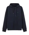 Emporio Armani Embroidered-logo Drawstring Hoodie In Black