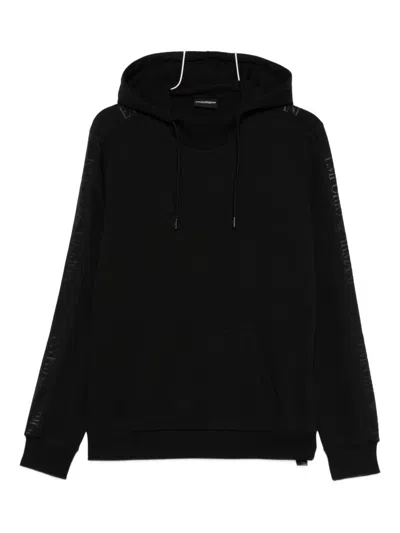 Emporio Armani Hooded Sweatshirt Kangaroo Pocket In Black