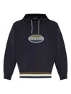 Emporio Armani Embroidered-logo Hoodie In Black