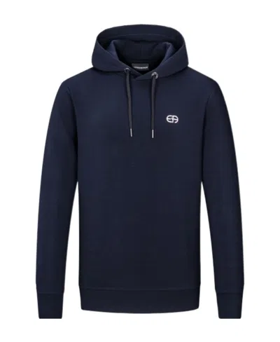 Emporio Armani Embroidered Logo Hoodie In Black