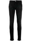 Emporio Armani Embroidered-logo Jeans In Black