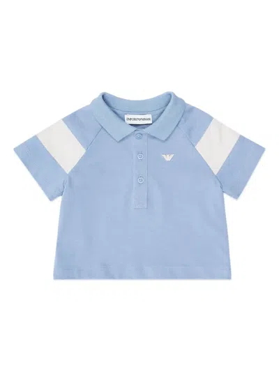 Emporio Armani Babies' Embroidered-logo Polo Shirt In Blue