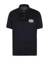 Emporio Armani Embroidered Logo Polo Shirt In Blue