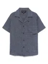 Emporio Armani Embroidered-logo Shirt In Blue