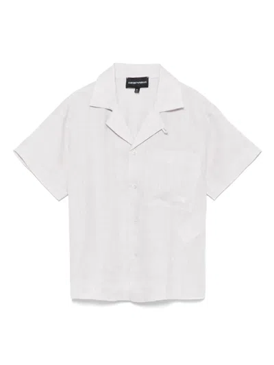 Emporio Armani Kids' Embroidered-logo Shirt In Neutrals