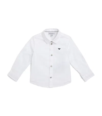 Emporio Armani Kids' Embroidered Logo Shirt In White