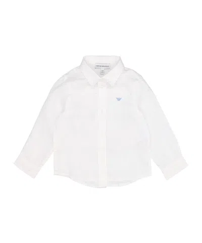 Emporio Armani Embroidered Logo Shirt In White