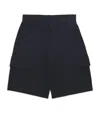 Emporio Armani Embroidered Logo Shorts In Blue